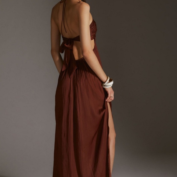 TIE-BACK HALTER MAXI DRESS XL Crimson - Picture 2 of 16